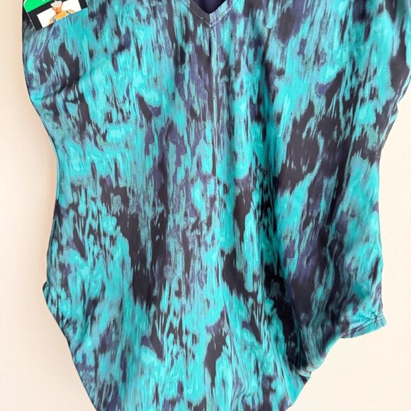 TYR Aqua black Tie Dye One Piece Swimsuit 14 - Picture 5 of 7